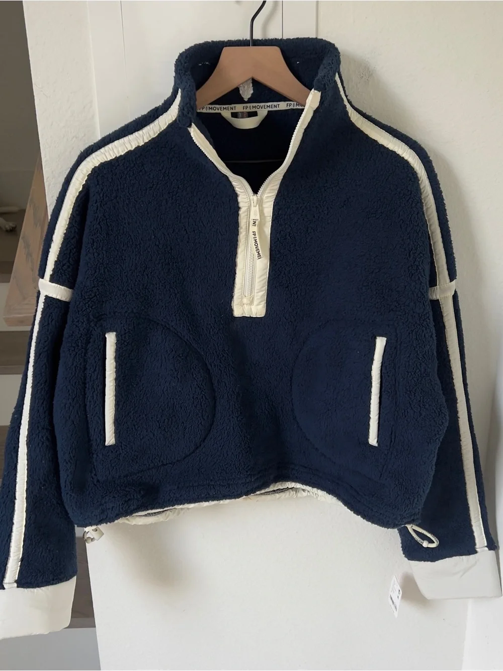 Free People FP Movement Mountain High 1/2 Zip Fleece Pullover in Dark Navy Blue
